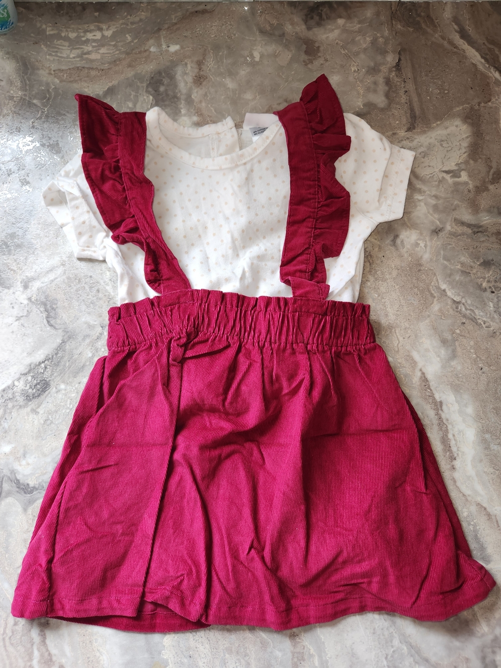 Carter's Ruffle Suspender Skirt - Deep Pink